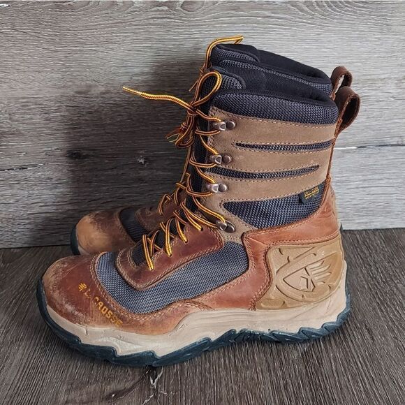 LaCrosse Brown and Tan High-Top Boots with Sturdy Sole - Picture 4 of 9